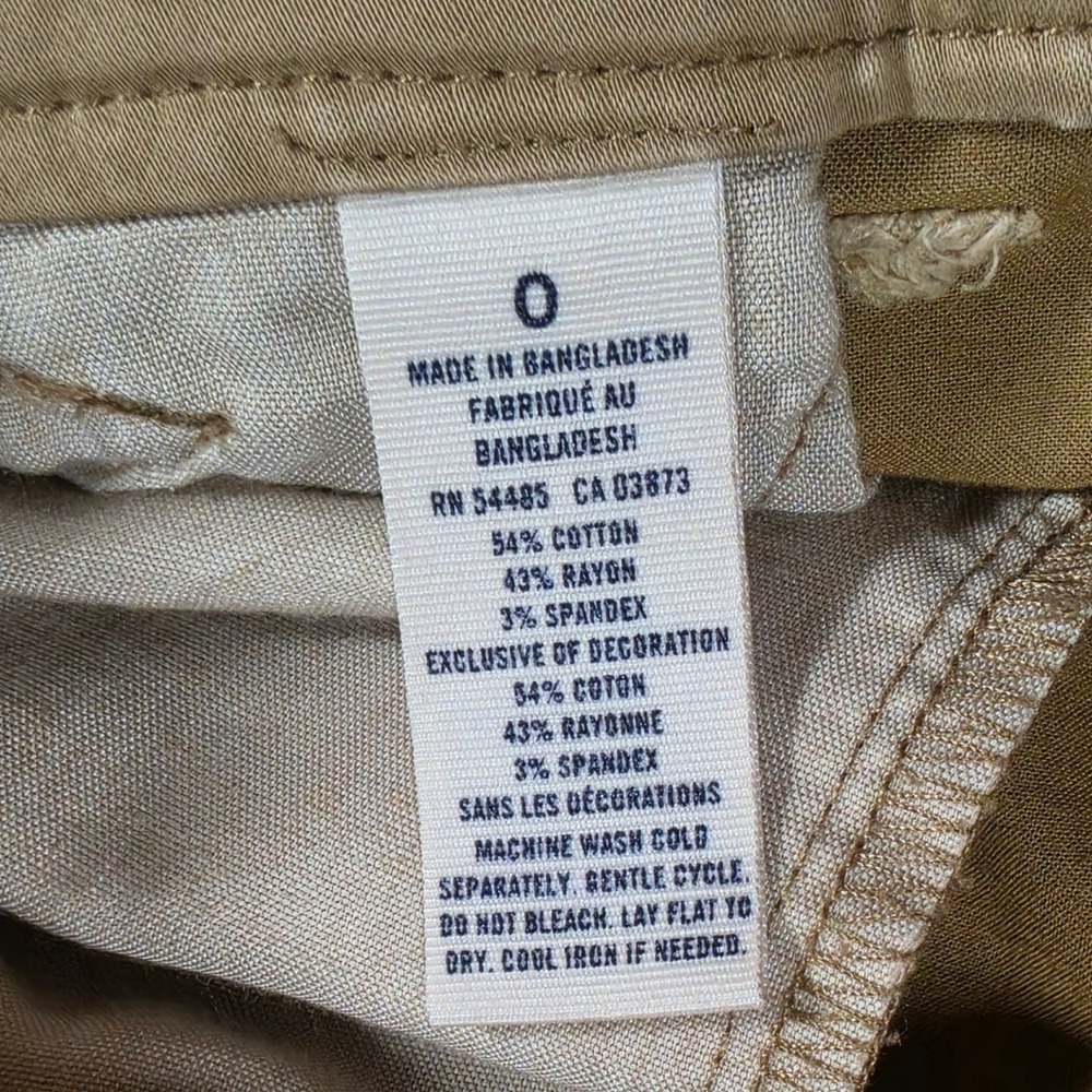 American Eagle Outfitters Tan Khaki Stretch Chino Shorts Womens Size 0 Low Rise - Picture 8 of 8